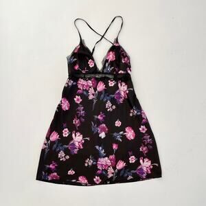 Floral Print Mini Slip Dress